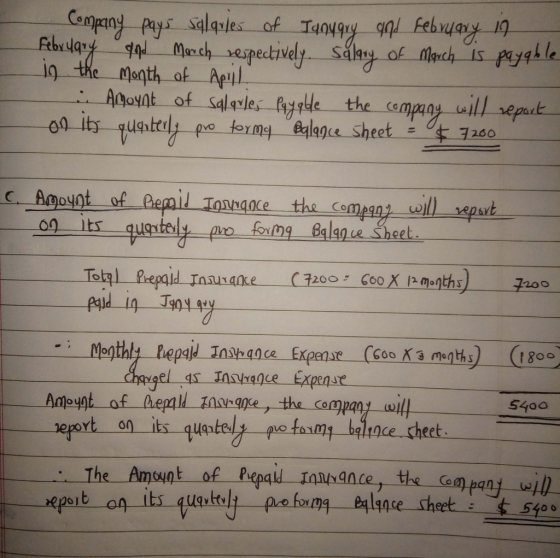Company pays salqules of January and February in February and March respectively salary of March is payable in the month of A