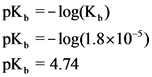 pK, =-log(K)
pKg =-log(1.8x10)
PK, = 4.74