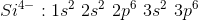 S4 : 1s2 2s2 2p6 3s2 3p-