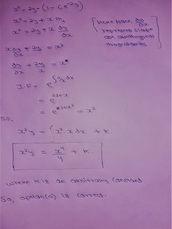 x2 = 2y-(- ceny) x² =24+ x m₂ x² =2y + x dy Here Now, osc represent slope o outhogonal Sody t ау = 32 ato a S % dx I.= e e Ba