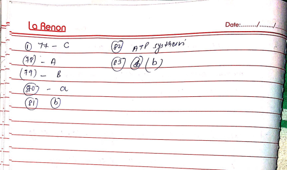 Date:....... La Renon 077- C (18) - A (99) - B $707 - a 2 ATP systhens C3 & 4b2