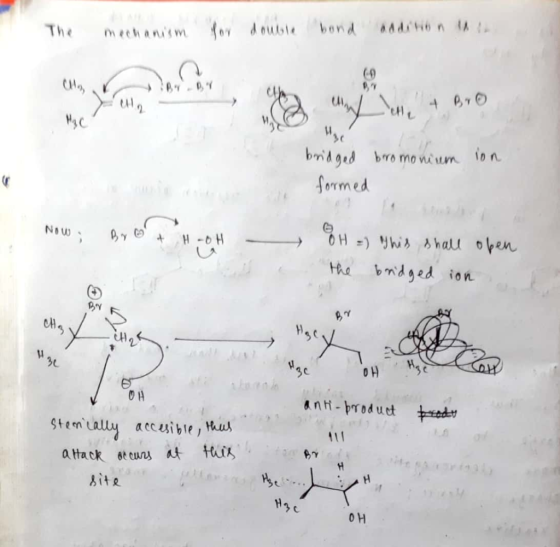 bond The mechanism CH bridged bro monun ion formed 6H-his hall oben NOw H-OH Hhe bnidged ion &nH-broduct $tem ally accuibie,
