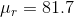 \mu_r = 81.7