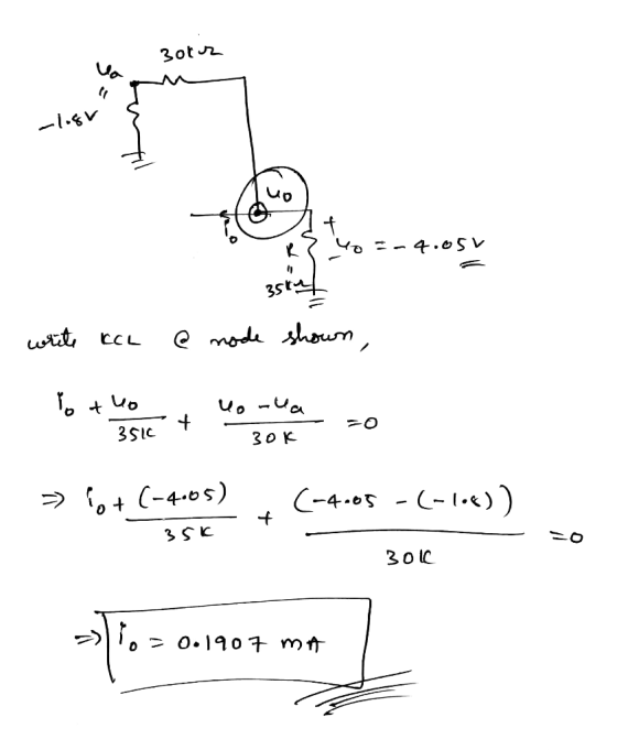 3otz Ua tr l하 f uo - 4.SV 35 write Ice @ node shown uo -ua otuo 3SIC + 30K 2 1 + (-4-cs) (4·05 --1)) + 35k =0 30C -) 0 2 0 12
