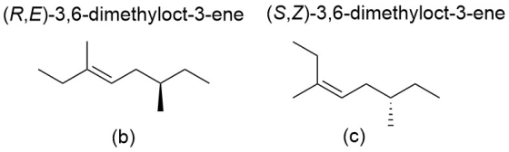 (R,E)-3,6-dimethyloct-3-ene (S,Z)-3,6-dimethyloct-3-ene