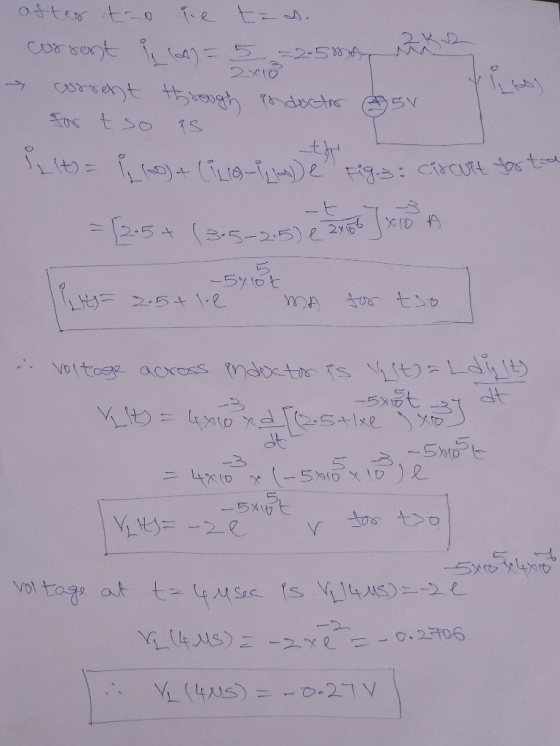 ==2.50A is doctor after ito le t = D. corrent in a 2x10 current through for tso il Its = {(68) + (Lo-ikke tiga: circuit forta
