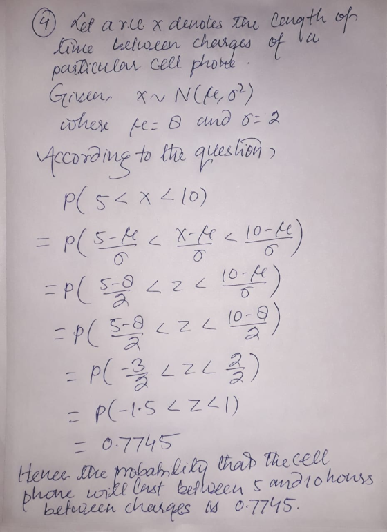 o 9 Kef arce x denotes the length of Couce between charges of particular cell phobl Given, xu N(02) where li o and 8=2 Accord