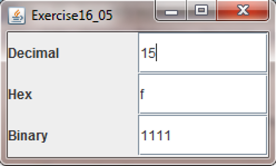 을이 Exercise!6-05 Decimal 15 Binary