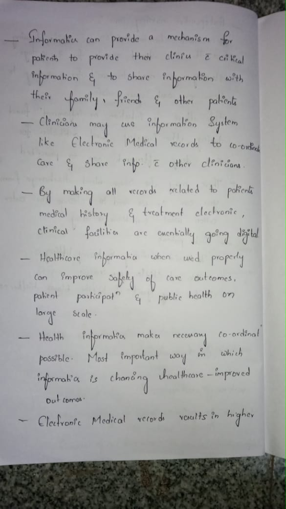 Information can provide a mechanism for pakesh to provide their cliniu o cereal Information & to share information with their