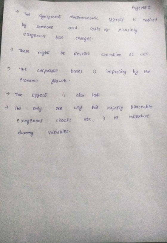 Page No:2 noticed The signizicant by someone exogenous bax macroeconomic expects is and soots of plausibly changes. There mig