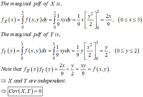 The marginal pdf of X is, 0Srs3 9 The marginal pdf of Y is, Note that.fr (x)fy (v)흥x2 =f(x.y) - X and Y are independent.
