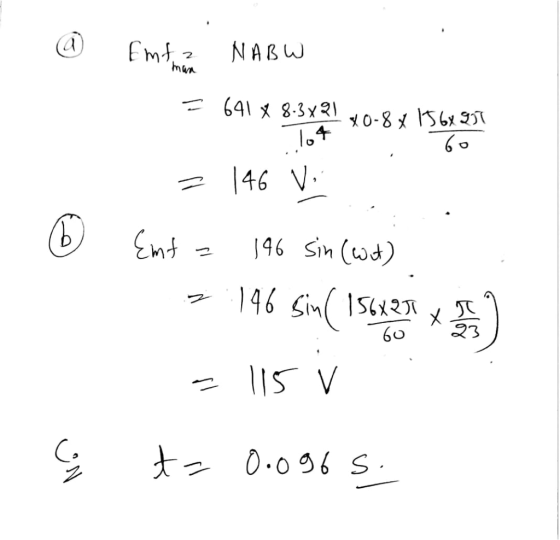 @ Emf.っNAßw o 4 146 b n 146 sin (wd) 60 3 C. ょ O.ogí s