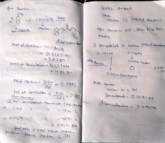 its Reaction - CHO 2 10 + CH₃COCH? Nady lesser amount Here aceone is lingiting reagent Now reaction will take place trong ace
