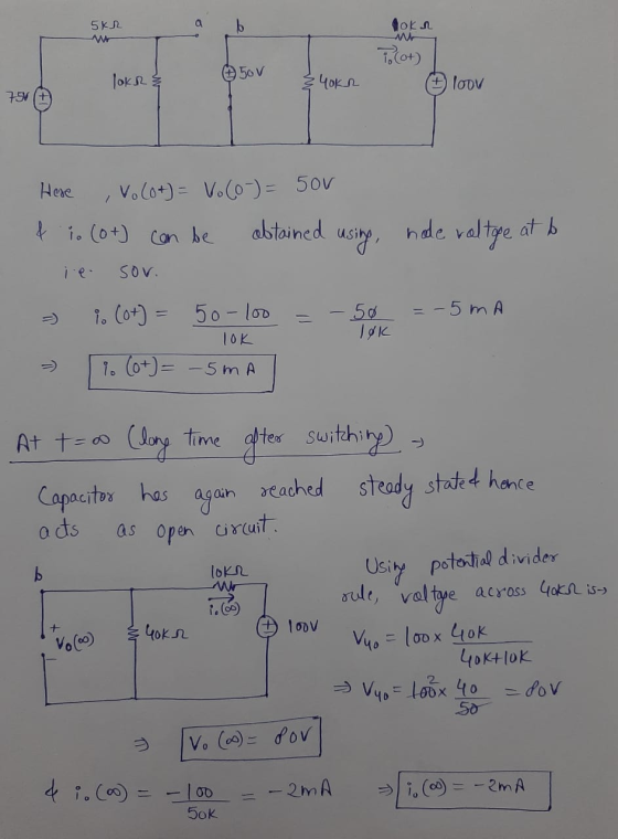 5KR W b Tokn To Cot) 50v JokR & •MOKR I loov 750(A Here 7 Volot) = Volo-) = 50v & i. (ot) can be obtained hode voltage at b s