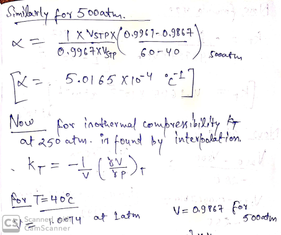 Similarly for 500 ath. x a x VSTPX/0.9967-0.98671 0.9967X Ustpl 60-40 ) scoate FX = 5.0165 x10-40-27 Now for in othermal comp