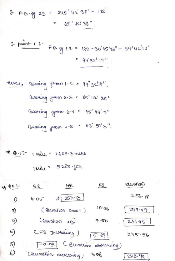 & P.B. g 23 = 245 4238 - 180 - 65°4238 & proint F. B 9 12 = 180-30 45 FiB 9 12 = 180°- 304533 - 544210 = 94°32 19