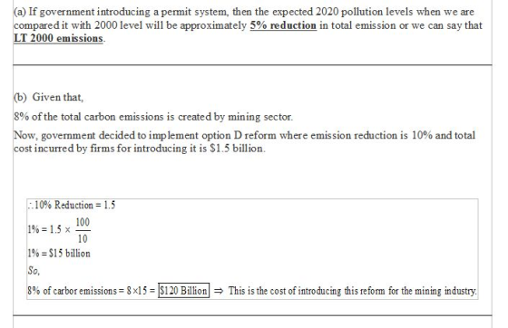 a) If government introducing a permit system, then the expected 2020 pollution levels when we compared it with 2000 level wil