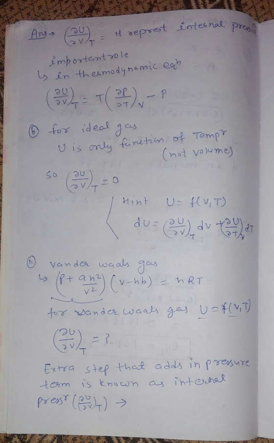 mportant vole Ly in th esmody namic ea っu int- fv,T) vander oqals V 2 39 Extsa step thes adds in prere つし