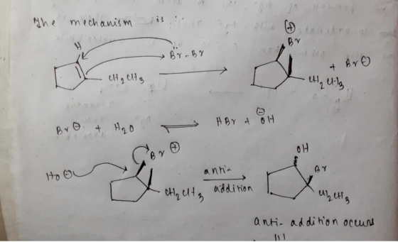 Mhe mechanis m i BY-BY + Are + 0 HBY A OH BY anha CH21ddition anti- ad di hon ocun
