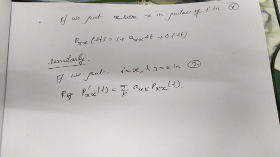 . x in pulace of i in ich we put xsex Pxx Cat alt anexat toest) seonularly ② if we put izx, dj-x in Rg Páxht) = 7 and Pxx(+).