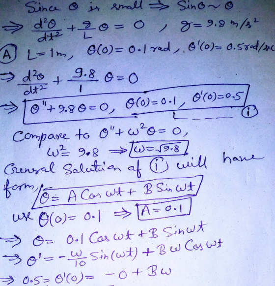 Sina in Amall do SinG 20 O=O L -9.9/42 A L-1m Glo)= o.1redG0) 0.5rd/sc 9.8. 0 O + clt2 oro)-0.5 glo)- 0.1 +9.90- o, Olo-0.