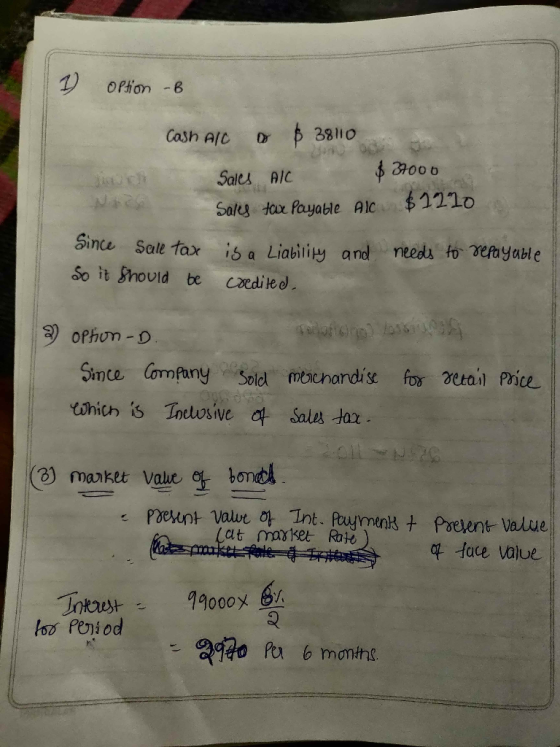 Option - Cash AC 6 38110 Sales All $37000 Sales towe Payable Al $1220 Since Sale tax So it should be and needs to repayable.