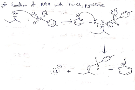 # Reaction of Rah with Ts-ce, pyridine