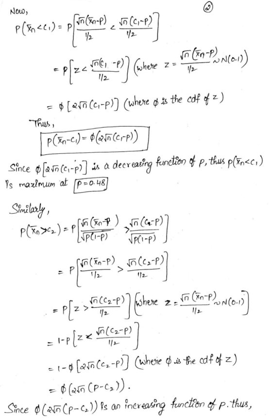 Now, P(InCC 1) =P non-p) (-P) 12 1/2 mo Con Placo) Z= * Pfz< vané 7) (where 112 [aro (ci--)) (where ø is the cdf of 2) Thus,