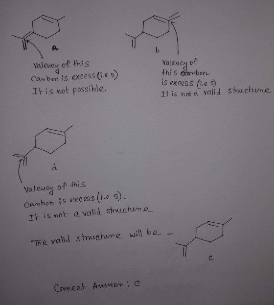 Valency of this Carbon is excess (i.65) It is not possible. Valency of this combon is excess (ie 5) It is not a valid structu