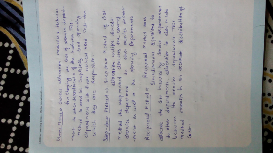 Cordova Leaming Series- Maths Lab Manual.. eed Method direct allocation method is a technique for Changing the cost of peuvic