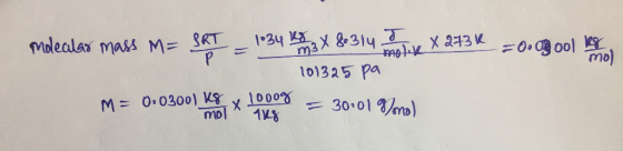 идеаlѕя тоя м= get •34 % х 8314 м х 213 го» одоо1 в 101325 pa Me -o300) K x 1000 = 30-01 1/no) mol 18
