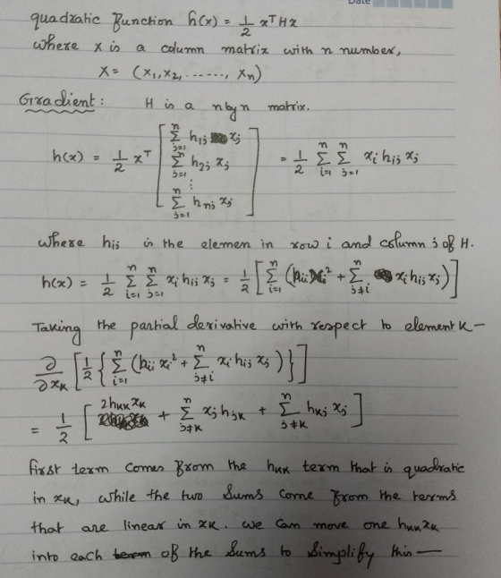 ΧΤΗχ 2 wwhexe xin a column matiz with n muumbex, Gradient : ___ H v, a mbn malrix r m 5-1 where his ú>the elemen in xơu01 and