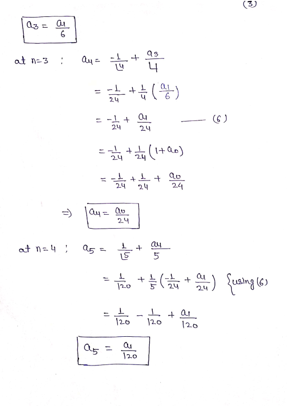 (3) Az 2 ai 6 at n=3 - 1 + Au = Qs 니 ㅗt 나는(는) 2 a - 1 + 2. + (G) 24. - 1 4 2, (1+ io) 1 - I. +1+ ao 24. 21 24 =) Au= ao 29. d