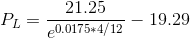 21.25 20.0175*4/12 – 19.29
