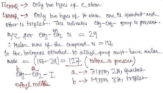 Benmr > Only two types of e atom. 1 ANMR → Only two types of it atom one is quartet and other is treplet. This increates eltz