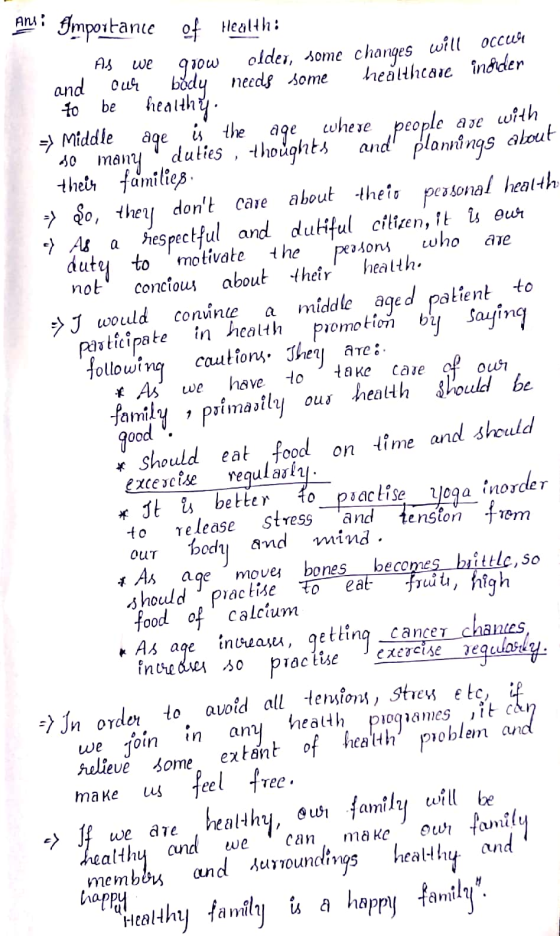 Ani Importance of Health: good ! As we 900w older, some changes will OCCUM and Oull body needs some healthcare insider to be