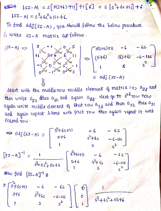 To ftnd adj(ST-A, you should Sollotw the beloto procedure agt and start ith te middleTow nuddle element matrítỉ write aJ3 diL