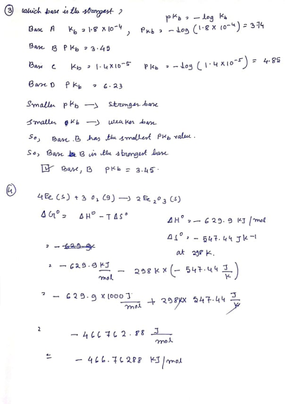 ③ which base is the strongest ? В А к з 1+8 хоч РКь э — Xog К. Рк, 2 - los (1-ex tо-ч) = 3 14 2 Вак в РК, 23:45 Base с Кь з 1