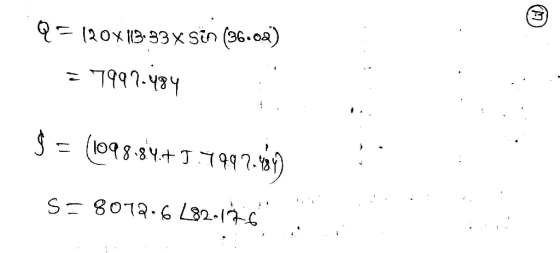 Q= 120x/B93 X Sín (96.oa)