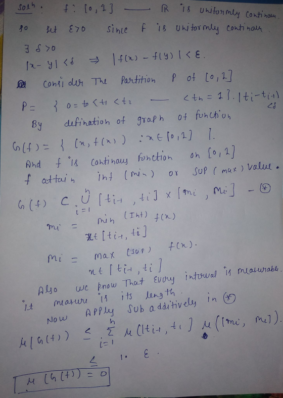 soch IR is uniformly continou 30 P= الم . filo, l set &70 since t is unitornly continou I do In- y<d ► lfin) - $19) 15€. cons