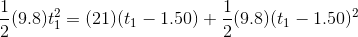9.8 (21)(ti -1.50) +.8.50)2