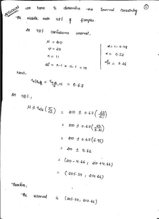 conatni e have o detemine -he Camplu mone nterv the middle most 8l At 4 confidtience inteva Nouo At 481. 3.31 Cato-4.66 , eto