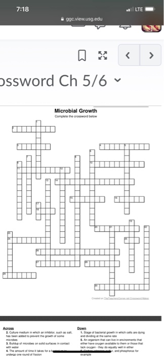 7:18 LTE ssword Ch 5/6 Microbial Growth Across