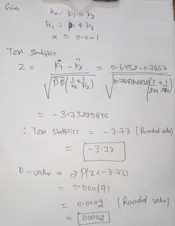 Given Hoi pi=10g Hi p. + b 2 Ooool Test Stantistice 2 = b? 0.6452 ~0.7867 I to hi ha (0-716810283271 +1 279 286 -3.73295845 ;
