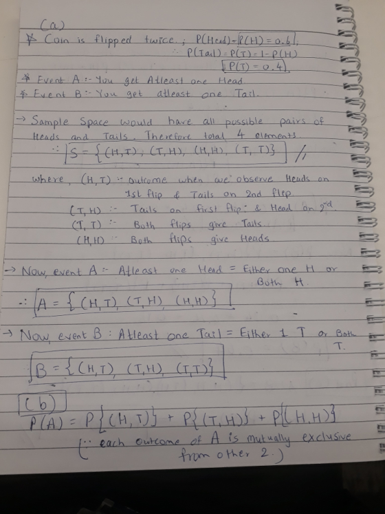 ¥-Coin.is-flipped-tiorce_t M Hedi-|LLI): adL Event A ax get Adleast onetlead 수·Event B :-You get atleast-one-Tail Sample Spac