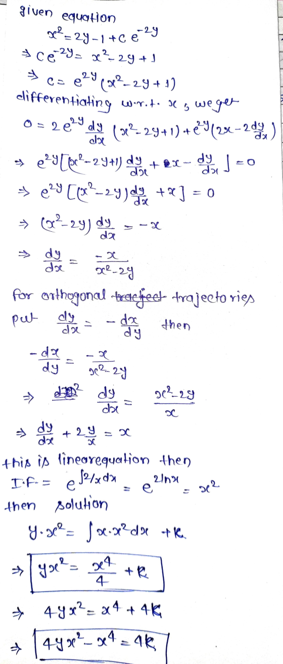 given equation А се -24= & 29 с. е. لاله J of = 0 dy de -x gel = 24-1+e 29 uc?_28+ (3p2-29 +1) differentiating wwrito do woro