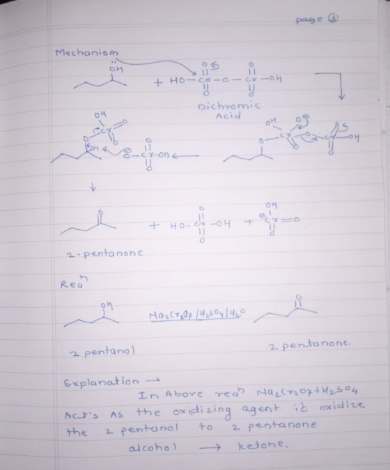 page Mechanism +HO-cs-0 cr-oh pichromic Acid HO-CTIOT + 2-Pentanone Rea Na2 (7,07 /H2soy 40 2 pentanone 2 pentano) Explanatio