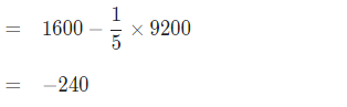 = 1600 3 9200 = -240