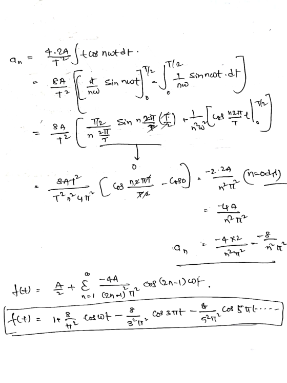 4.24 (t cos nut dt. ང an T T(༠ [- I Sinneot.dt 8A a sin not nw + ༤ no T2 sin n 217 ལྷg #) + [ 27 8 A ( 2 ༈ n -गा 7 。 (n=ode)