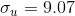 \sigma_u = 9.07